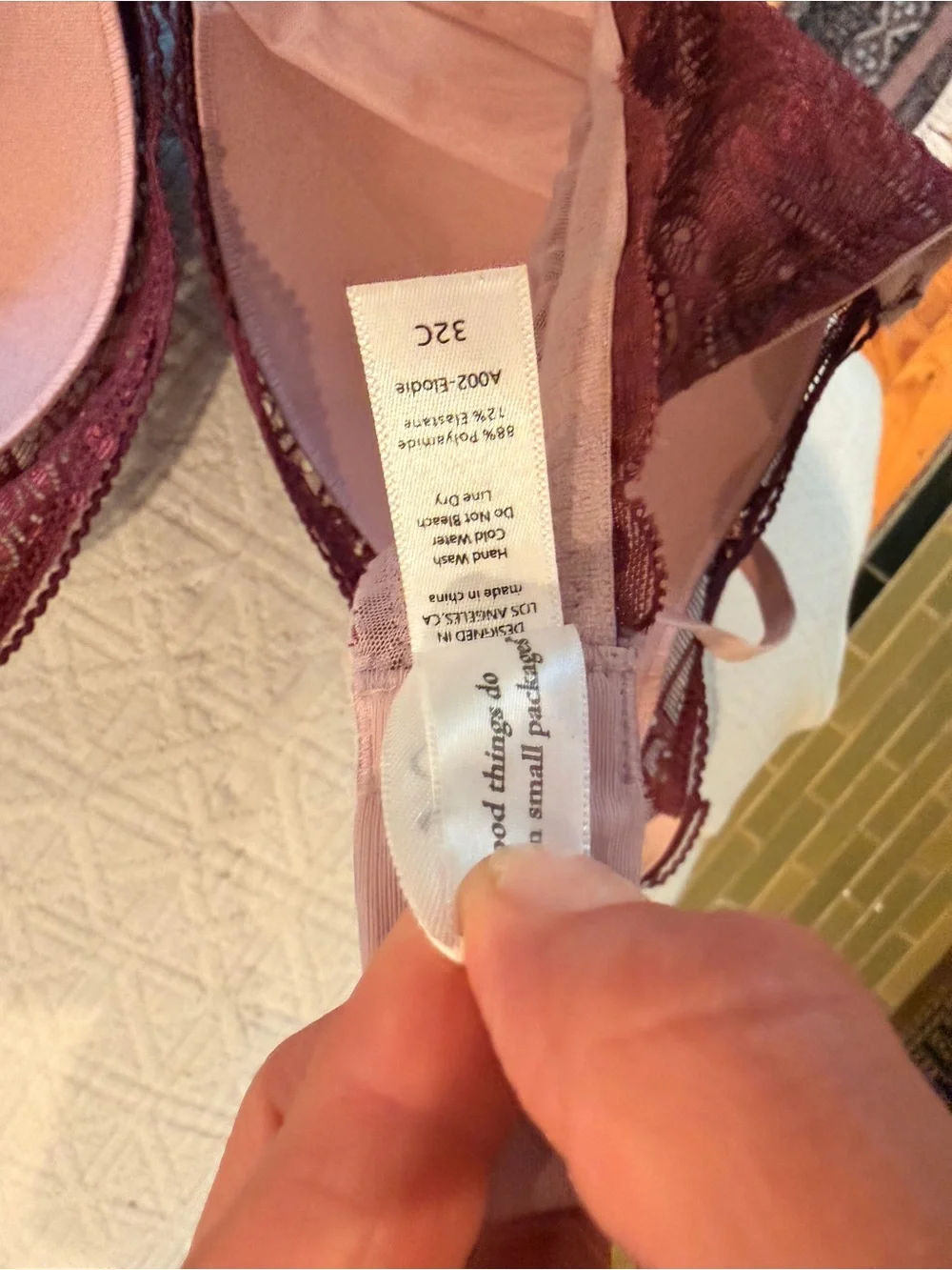 Sheer Lace Plunge Bralette in Plum